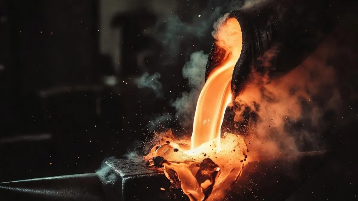 Molten iron being forged — representing precision, transformation, and resilience in veteran psychiatric care