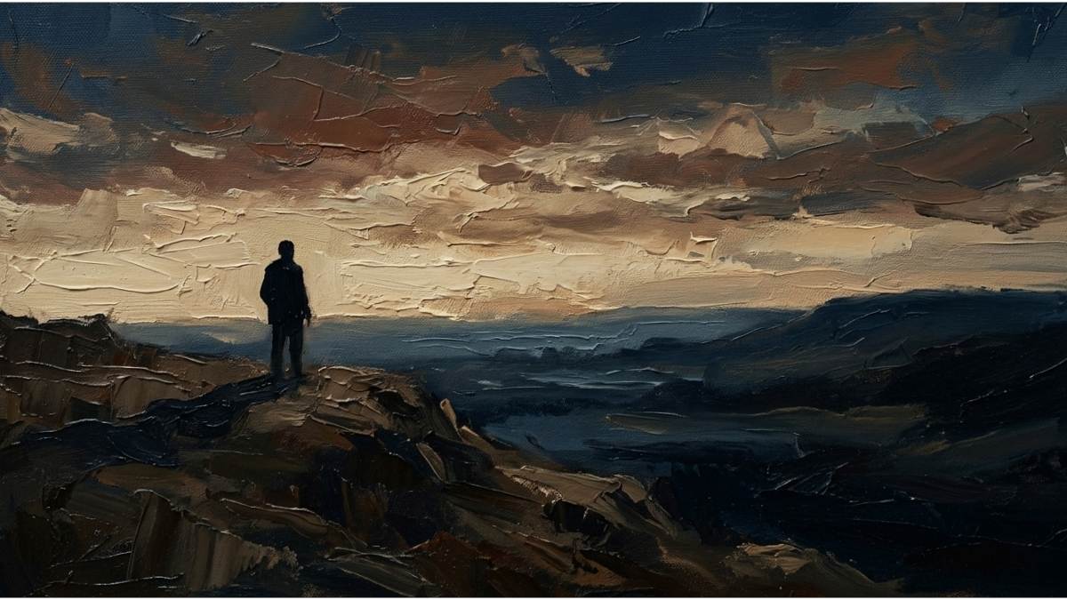 VA disability cheat sheet — lone silhouette on a ridge at dusk overlooking open terrain