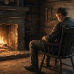 Oil painting of a veteran resting in a chair by a dim hearth — PTSD treatments that do not require talking about the trauma