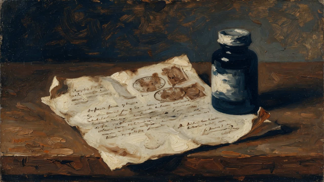 Abstract illustration of a VA medication disability rating rule document with a faint rescinded stamp overlay.